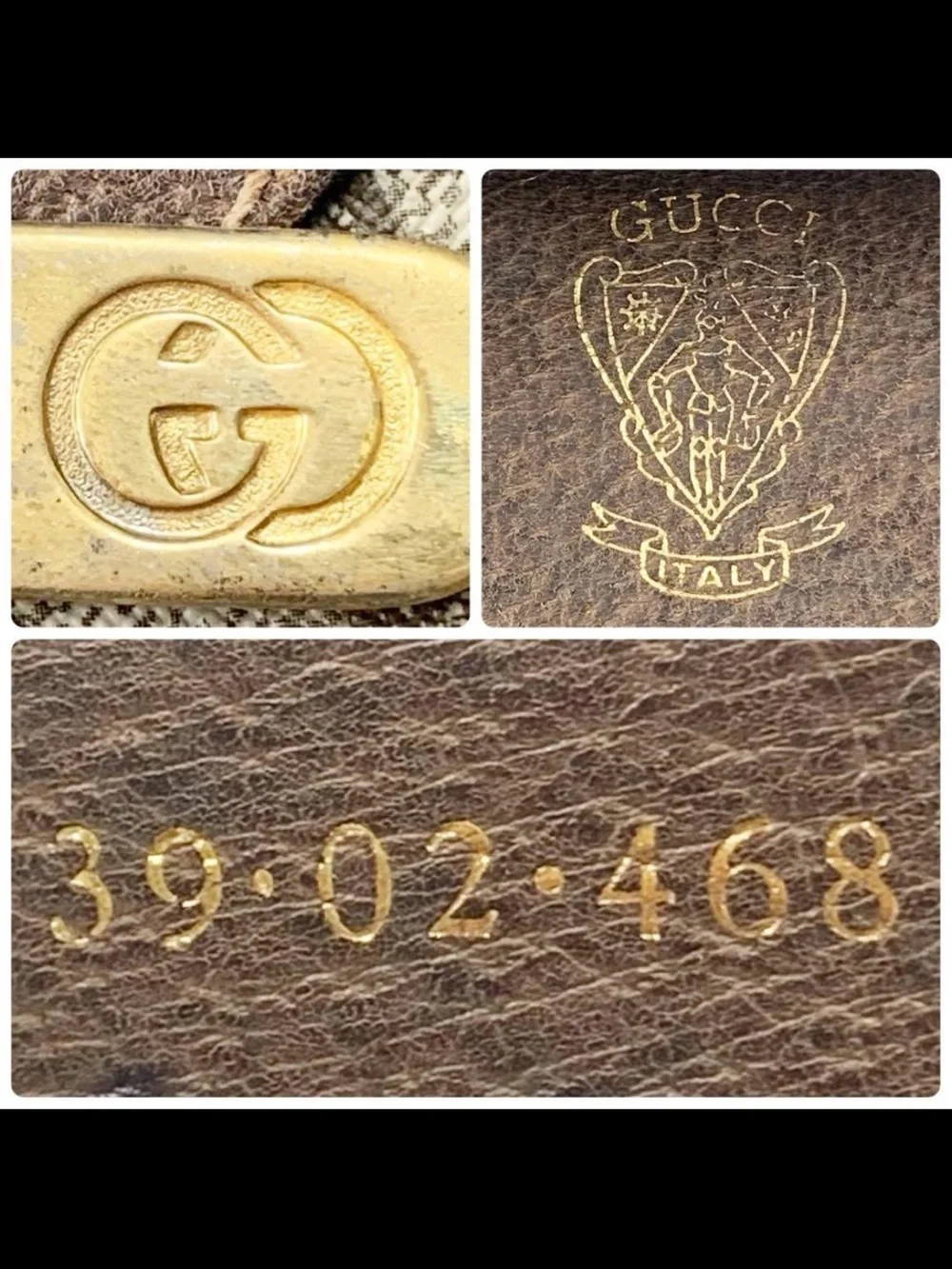 Gucci Brown & Beige GG Supreme Canvas Satchel with Leather Trim